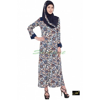 Summer Abaya- Blue Print 